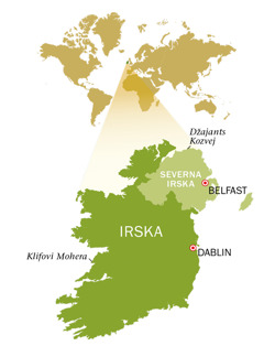 Geografska karta Republike Irske i Severne Irske