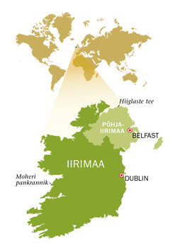 Iiri Vabariigi ja Põhja-Iirimaa kaart