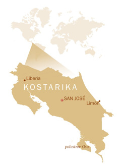 Mapka Kostariky