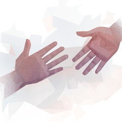 Handen die naar elkaar reiken