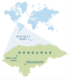 Een kaart van Honduras