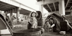 A homeless family