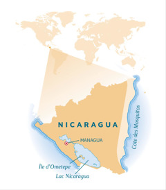 Une carte du Nicaragua