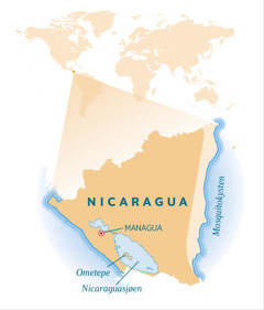 Et kart over Nicaragua