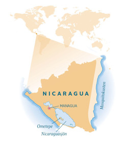 Karta över Nicaragua