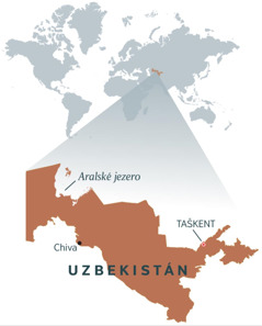 Mapa Uzbekistánu