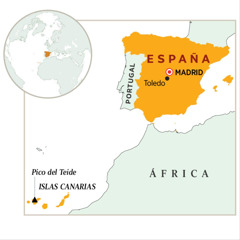 España resaltada en un mapa