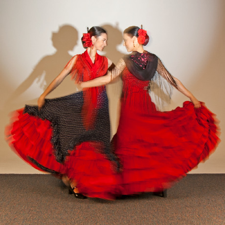 Two Spanish flamenco dancers