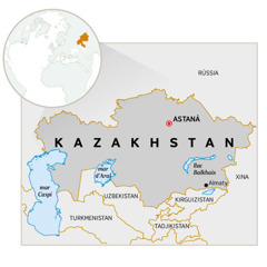 Un mapa de Kazakhstan