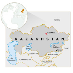 Une carte du Kazakhstan