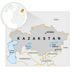 Un mapa di Kazakstan