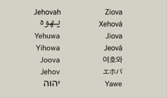 اسم الله بلغات مختلفة