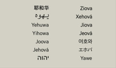 在不同语言中上帝名字的写法