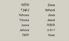 विविध भाषेत असलेलं यहोवा देवाचं नाव