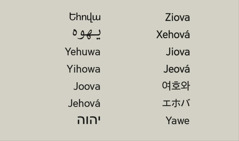 Աստծու՝ Եհովա անունը՝ տարբեր լեզուներով