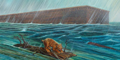 El arca flotando en el agua
