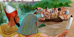 Israelites in Egypt slaving under Pharaoh
