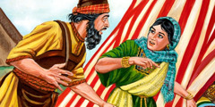 Barak astonished to hear from Jael that Sisera lies dead in her tent