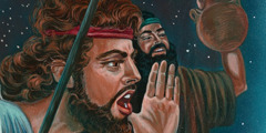 David ropar efter kung Saul i nattens mörker.