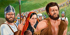 Israelites being taken as prisoners by Babylonian soldiers