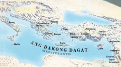 Mapa sa mga dapit nga giduaw ni Pablo ug Timoteo