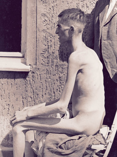 An emaciated man.