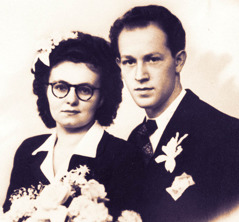 Margarete e Marcel Unterner il giorno del loro matrimonio.