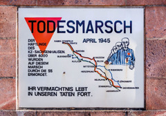 A plaque marking the Sachsenhausen death march route.