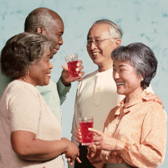 Two older couples spend time together