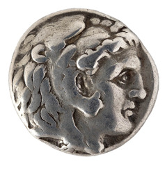 Մեծն Աղեքսանդրի պատկերը կրող մետաղադրամA coin depicting Alexander the Great