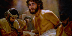 Ο Ιωσήφ, δεμένος σε ένα μπουντρούμι, μαζί με άλλους φυλακισμένους.