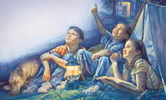 Dzieci oglądają gwiazdy