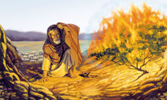 Moïse devant le buisson en flammes