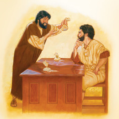 Ananias liegt tegen de apostel Petrus