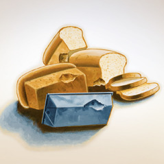 לכיכרות הלחם יש אותה הבליטה כמו התבנית שבה הן נאפו