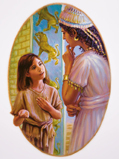 הנערה מישראל משוחחת עם אשת נעמן