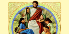 Jesus surrounded by children