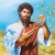Jesus holds a branch of a budding fig tree