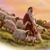 Un pastor dirigiendo a sus ovejas.