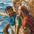 L’apòstol Pau i Timoteu estan drets a la coberta superior d’un vaixell. Timoteu assenyalant alguna cosa que ha vist mentre la tripulació està enfeinada.