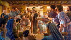 पहली सदी की यरूशलेम मंडली में कुछ मसीही पौलुस और बरनबास से बहस कर रहे हैं।