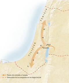 Mapa de la tierra de Canaán[Mapa de la página 11]