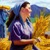 Uma mulher nos tempos bíblicos recolhendo cereais