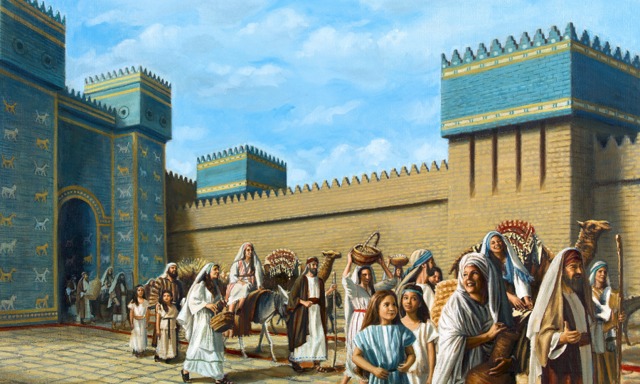 சிறைபிடிக்கப்பட்டிருந்த யூதர்கள் பாபிலோனிலிருந்து எருசலேமுக்குத் திரும்புகிறார்கள்