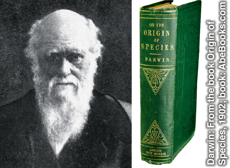 Ông Charles Darwin và cuốn sách của ông nhan đề Nguồn gốc các loài
