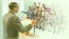 یہوواہ کے گواہوں کی عبادت‌گاہ میں اِجلاس ہو رہا ہے۔‏