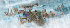 کشتی پانی پر تیر رہی ہے؛‏ بُرے لوگ ڈوب رہے ہیں؛‏ بُرے فرشتے اِنسانی جسم چھوڑ کر آسمان پر واپس جا رہے ہیں۔‏