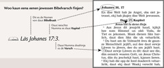 Biespel, woo eena eenen Bibelvarsch finjen kaun
