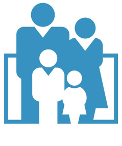 An icon of a family, representing Hospital Information Services for Jehovah’s Witnesses.