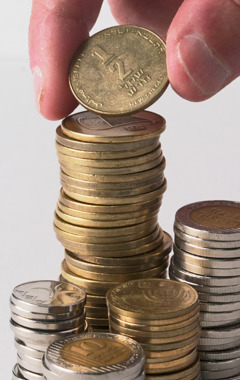 Uma pilha de moedas